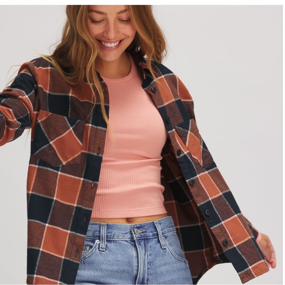 Stoic daily flannel in navy and rust